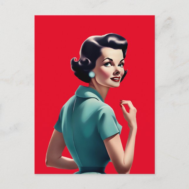 CARTÃO POSTAL MULHER DA RETRO DE 1950 (Frente)