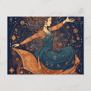 Cartão Postal Mulher dançante em cadeira de rodas