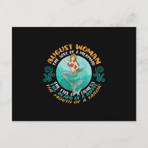 Cartão Postal Mulher de Agosto Alma de Sereia Leão Zodíaco Anive
