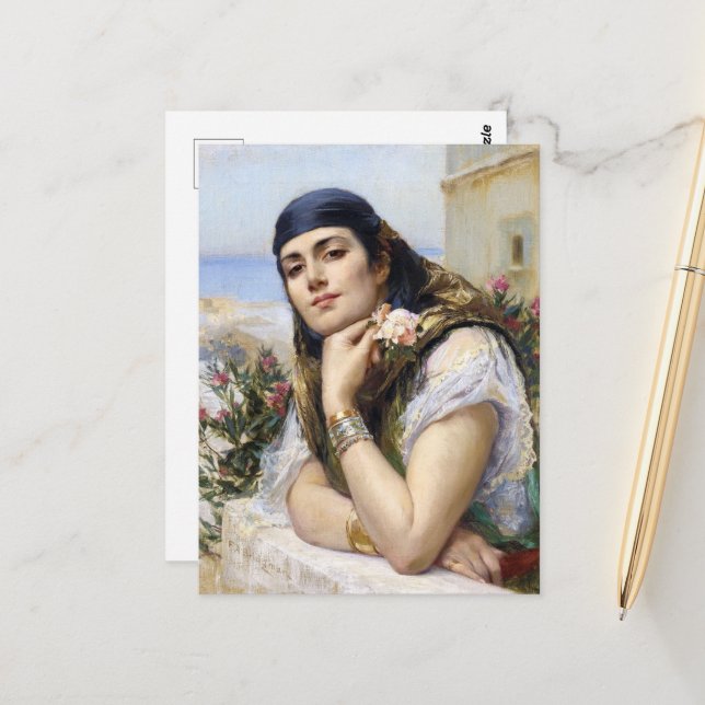 Cartão Postal Mulher de Argel, Arthur Bridgman (Frente/Verso In Situ)
