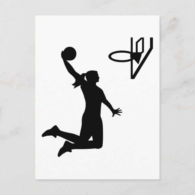 Cartão Postal Mulher de basquete (Frente)