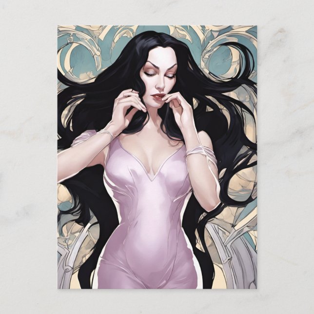 Cartão Postal Mulher de Cabelo Longo (Frente)