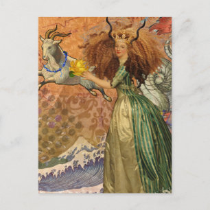 Cartão Postal Mulher de Capricórnio Cabra Caprichosa Diversão
