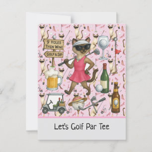 Cartão Postal Mulher de golfe temática para despedida de solteir