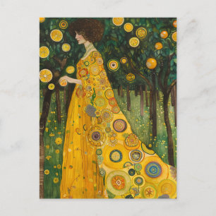 Cartão Postal Mulher de limões doce no estilo Klimt