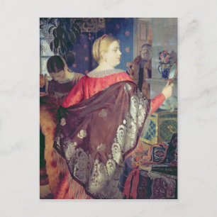 Cartão Postal Mulher de Merchant com espelho