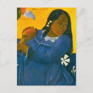 Cartão Postal Mulher de Paul Gauguin com manga (1892)