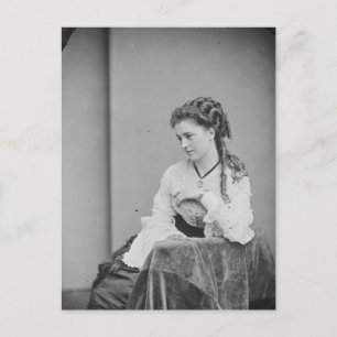 Cartão Postal Mulher Desconhecida Beatiful Da Era Da Guerra Civi