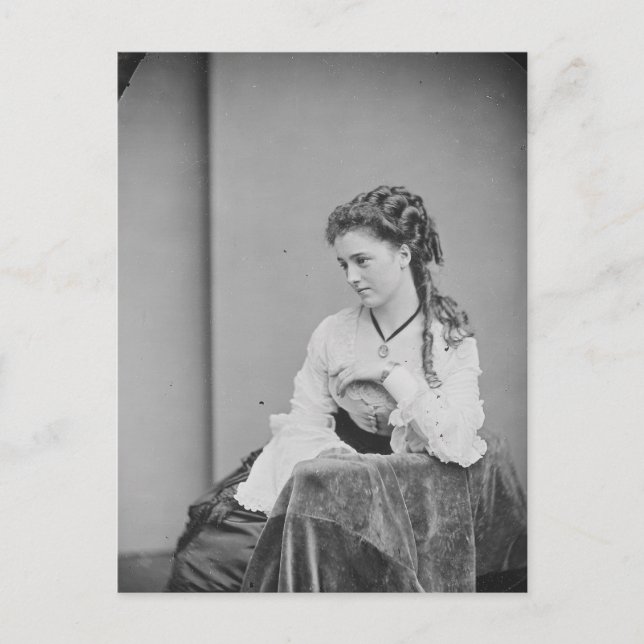 Cartão Postal Mulher Desconhecida Beatiful Da Era Da Guerra Civi (Frente)