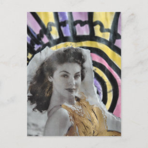 Cartão Postal Mulher Deslumbrante em 1939 na colagem de arte da 