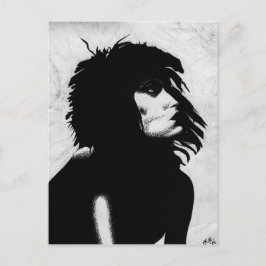 Cartão Postal Mulher Deusa Gótica Retrato Ícone Arte da Moda