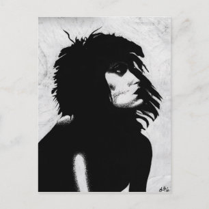 Cartão Postal Mulher Deusa Gótica Retrato Ícone Arte da Moda