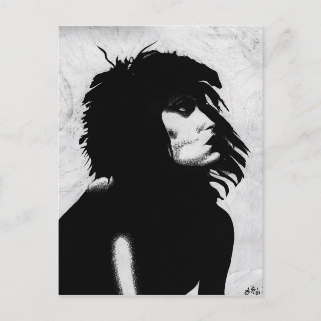 Cartão Postal Mulher Deusa Gótica Retrato Ícone Arte da Moda (Frente)