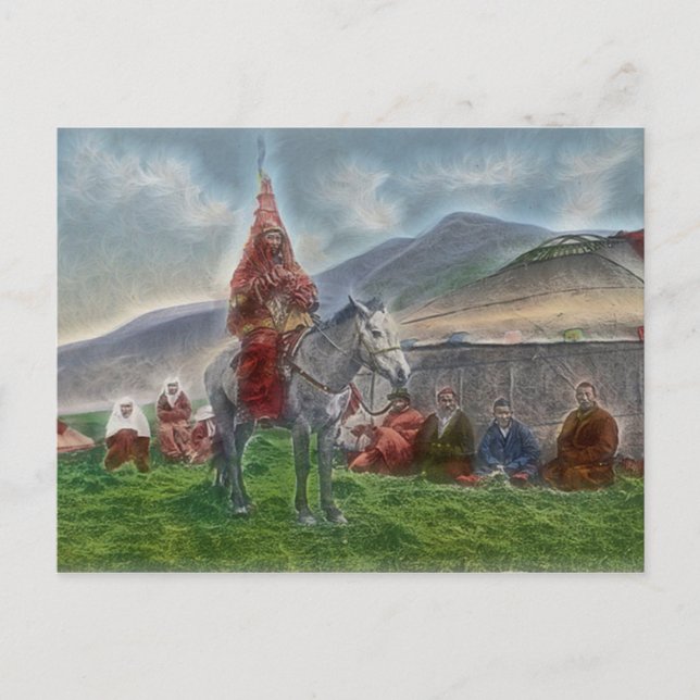 Cartão Postal Mulher do Cazaquistão (Frente)