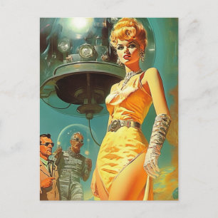 Cartão Postal Mulher do Espaço Retroativo