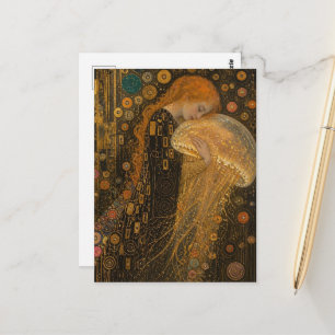 Cartão Postal Mulher e Água-Viva Falso Klimt
