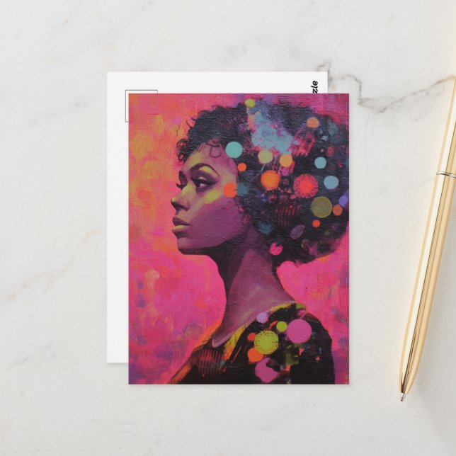 Cartão Postal Mulher e Bolinhas (Frente/Verso In Situ)