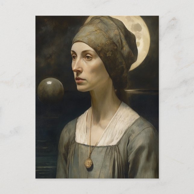 Cartão Postal Mulher e Lua (Frente)