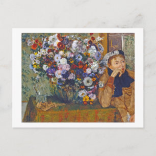 Cartão Postal Mulher e vase das flores, Edgar Degas