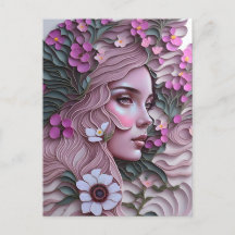 Mulher em flores pastel, Posto