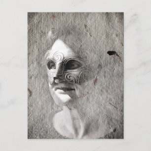Cartão Postal Mulher em Máscara, retratos misteriosos