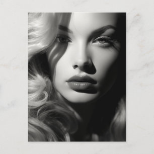 Cartão Postal Mulher em preto e branco