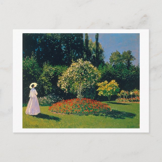 Cartão Postal Mulher em um Jardim, Monet (Frente)
