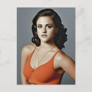 Cartão Postal Mulher em uma Bra de Esporte Laranja