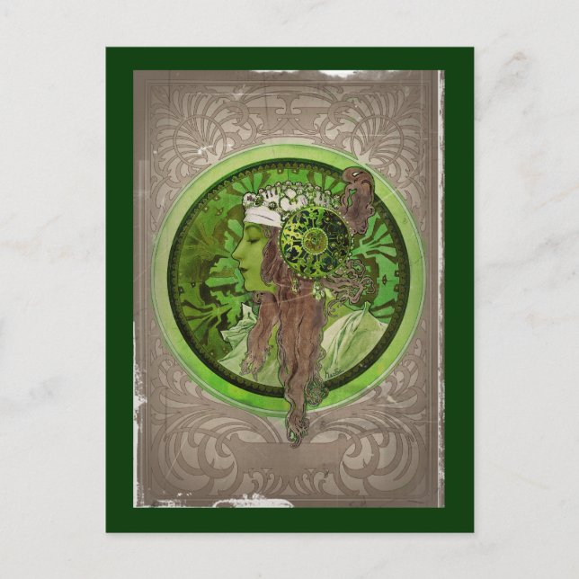 Cartão Postal Mulher em Verde - LAUREL (Frente)