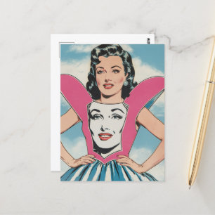 Cartão Postal Mulher em vestida único