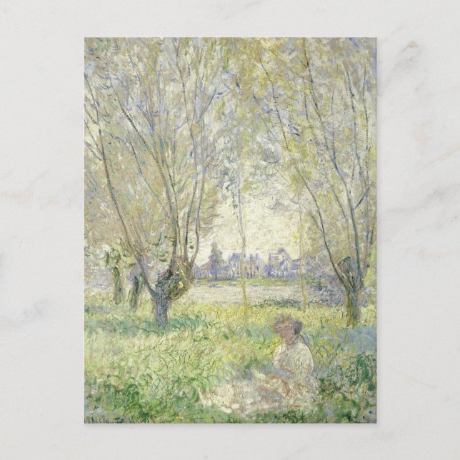 Cartão Postal Mulher em Willows, Monet 1880 (Frente)