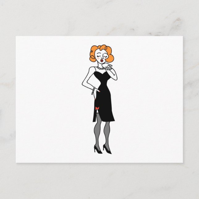 Cartão Postal Mulher faz beijo (Frente)