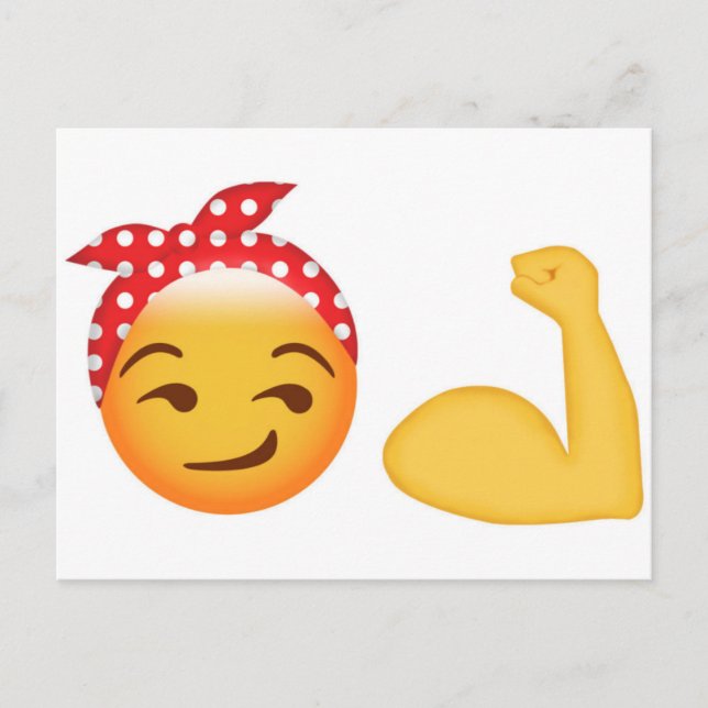 Cartão Postal Mulher forte emoji (Frente)
