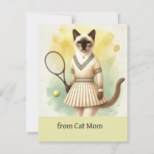 Cartão Postal Mulher gata tenista aquarela