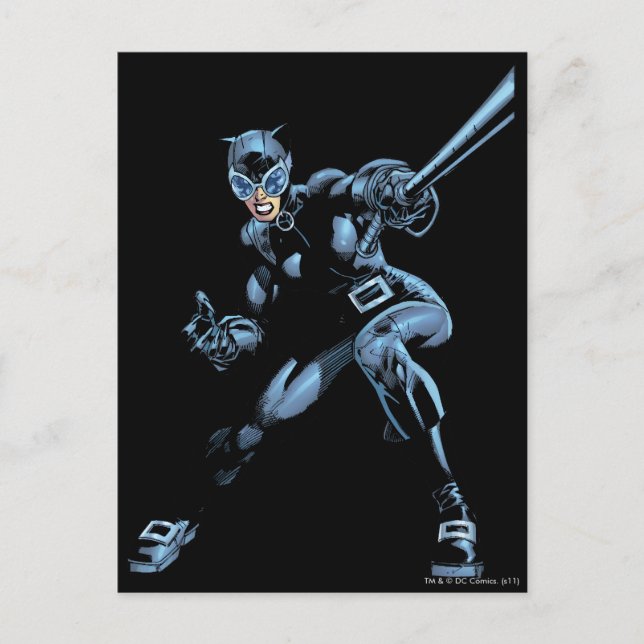 Cartão Postal Mulher-gato com chicote (Frente)