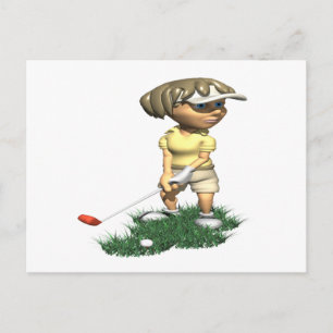Cartão Postal Mulher Golfer
