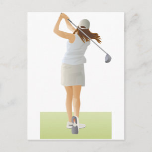 Cartão Postal Mulher Golfer