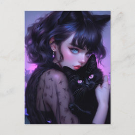 Cartão Postal Mulher Gótica Whimsical