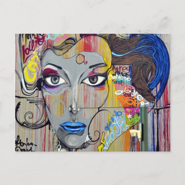 Cartão Postal Mulher grafite (Frente)