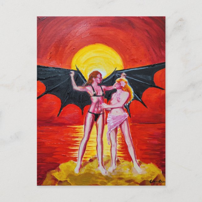 Cartão Postal Mulher Icarus (Frente)