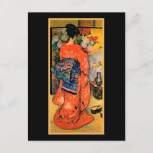 Cartão Postal Mulher japonesa com ventilador