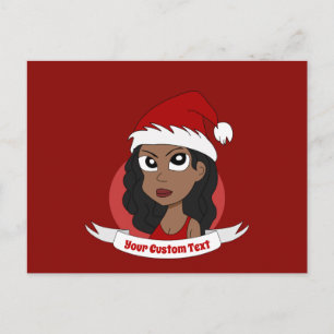 Cartão Postal Mulher jovem desenho de Natal