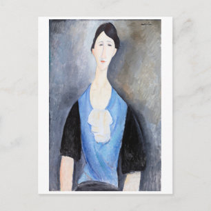 Cartão Postal Mulher jovem em azul, Modigliani