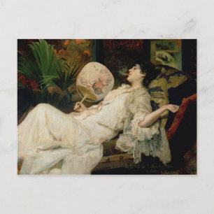 Cartão Postal Mulher Jovem Fumando, 1894