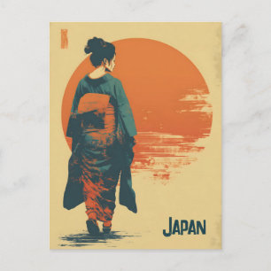 Cartão Postal Mulher kimono vintage