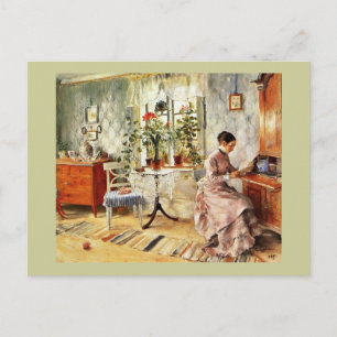 Cartão Postal Mulher Lendo uma Carta
