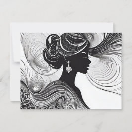 Cartão Postal Mulher Linda Moderna Americana Encantada