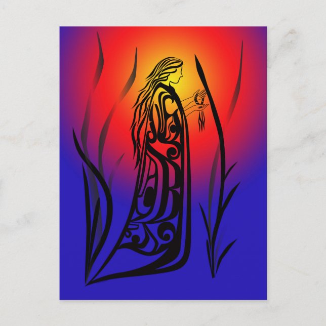 Cartão Postal Mulher Medicina Orações do Sol (Frente)