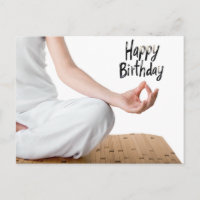 Mulher Meditação Yoga Feliz Aniversário