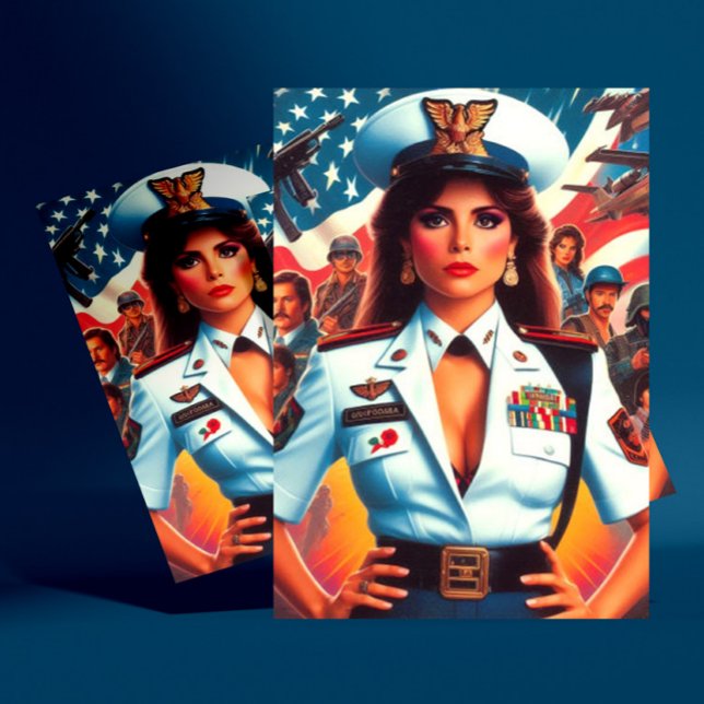 Cartão Postal Mulher Militar Retro (Criador carregado)